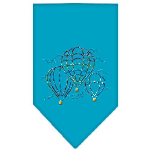 Hot Air Balloons Rhinestone Bandana Turquoise Large